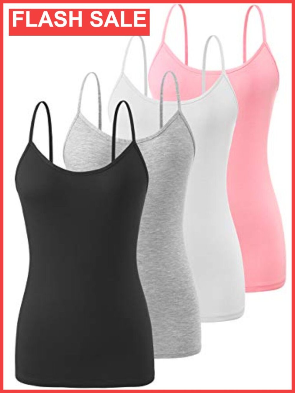 4 Pack Modal Camisole Tops Seamless Adjustable Spaghetti Strap